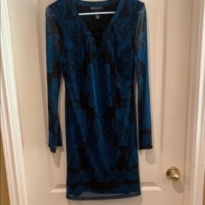 INC Elegant Blue and Black Dress